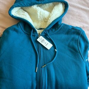 LLBean zip jacket, size large, blue